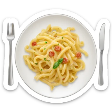 pasta carbonara in plate sticker