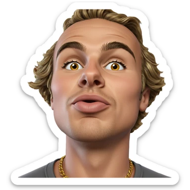 male portrait with necklace sticker