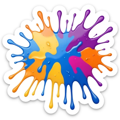 Make a painting which is splattered paint sticker