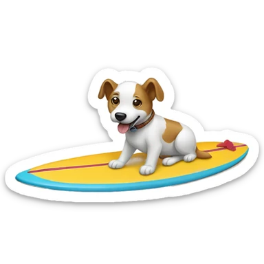 Dog om a surfboard sticker