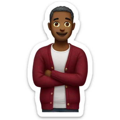 Dark red cardigan sticker