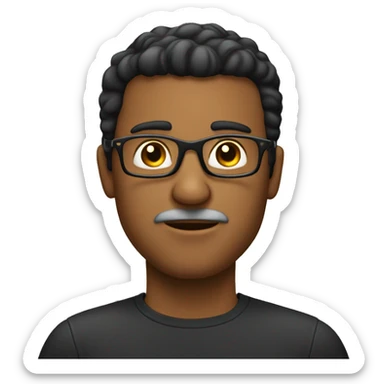 hombre con sobre peso baraba lentes negros y pelo corto sticker