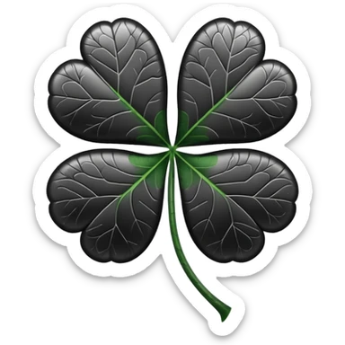 Black and white four leaf clover sticker