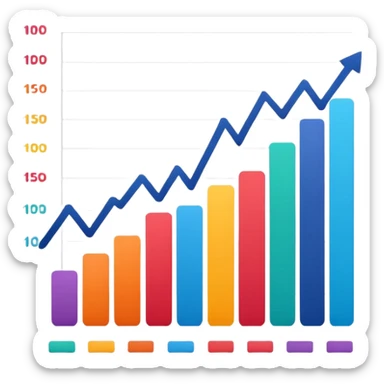 A graphics sheet in which graphic is going up titled "muscle mass" sticker