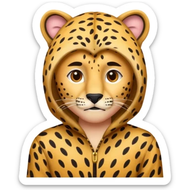 man fair in cheetah costume  sticker