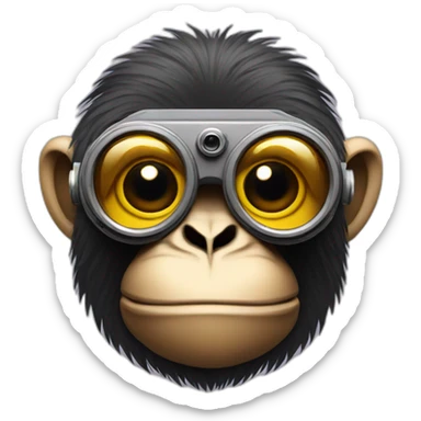 ape with camera goggles sticker