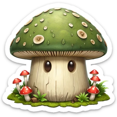 forest warrior mushroom shield object icon, rugged mushroom-cap shield, moss details, natural fantasy look, 3D cartoon, mobile game icon style, centered, clean background, no text, no watermark
 
 sticker