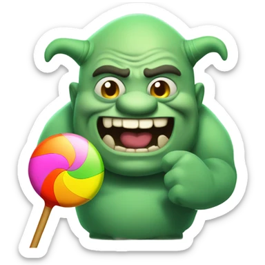 ogre with a lollipop sticker