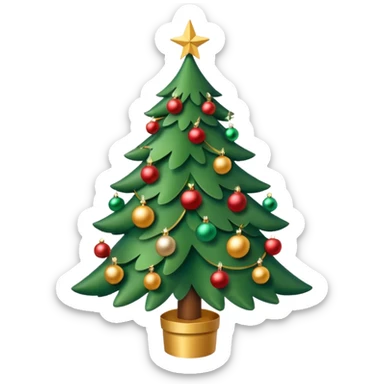 christmas tree, view from above sticker
