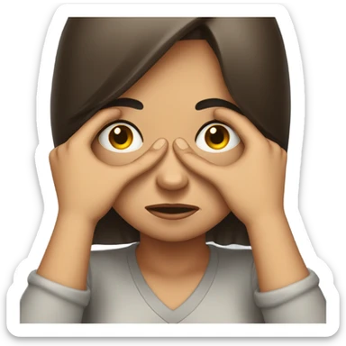 Girl covering her eyes, disgusted  sticker