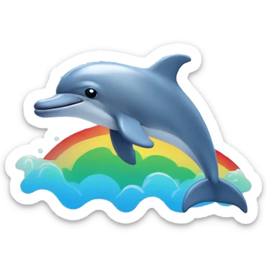 Dolphin with a rainbow sticker