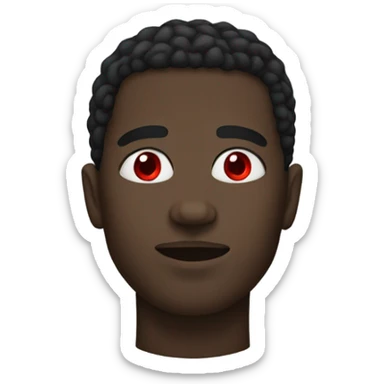 Black man with only red eyes no other color sticker