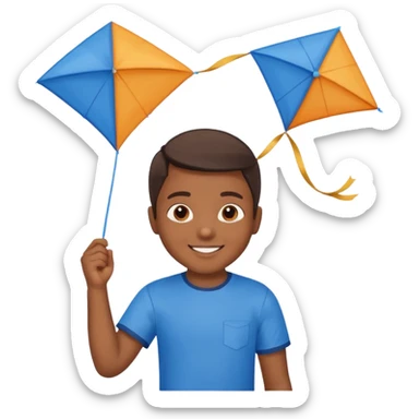 child with kite,Kite Flyers, big kite. sticker