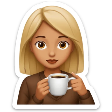 Girl drink coffee  sticker