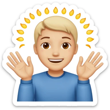 An emoji blushing like this 😊 and the hands like this 👉️👈️ sticker