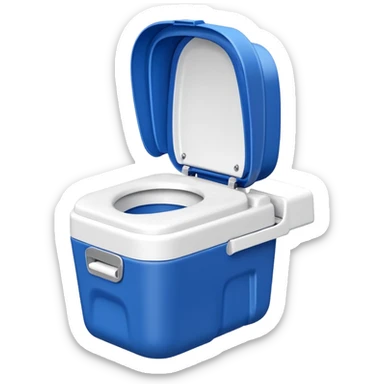portable toilet portaloo minimal blue and white clean lines apple emoji style sticker