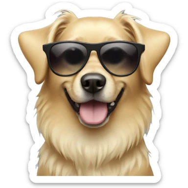 Blonde dog wearing sunglasses sticker