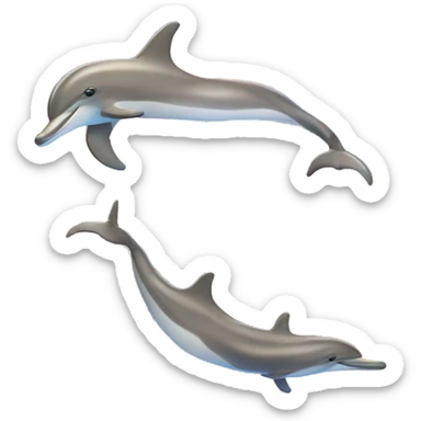 Dolphins jumps in the sea with rainbows and sunset sticker