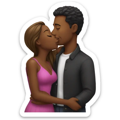girl kiss her husband  sticker