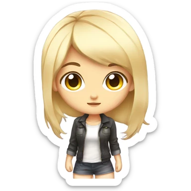 create an emoji of a chibi anime girl style who play videogames sticker