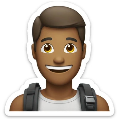 persona viendo celular sonriendo sticker