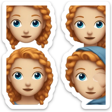Ginger girl with blue eyes  sticker