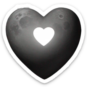 Heart on the moon sticker