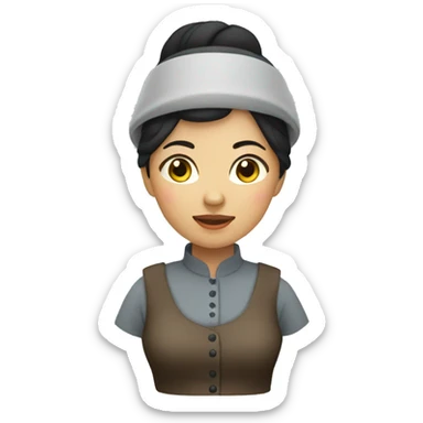 asian amish woman sticker