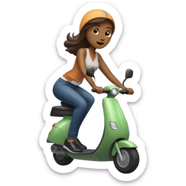 a women on electric scooter rob sticker