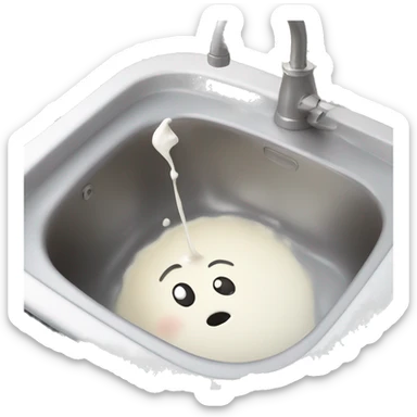 Milk comes from a sink sticker