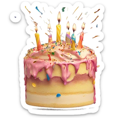 birthday cake smashed on someone’s face sticker