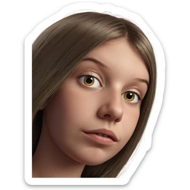 realistic portrait of girl sticker