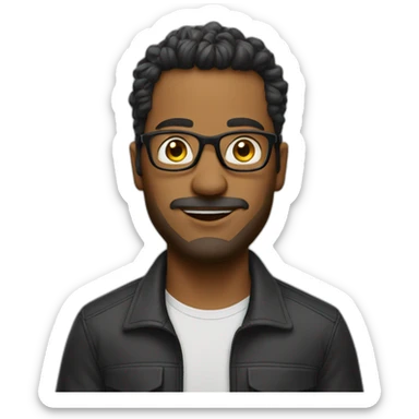 a Wheatish Complex guy wearing glasses sticker