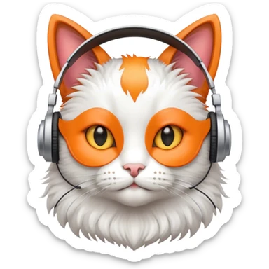 Gay cat with headphones sticker