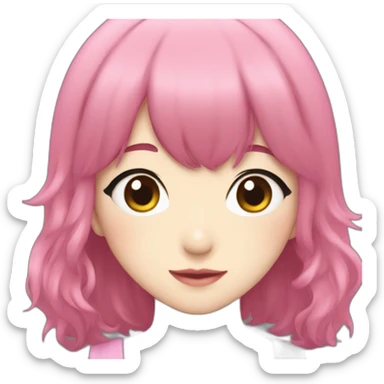 Nana Komatsu in Anime with Dark Pink Hair sticker