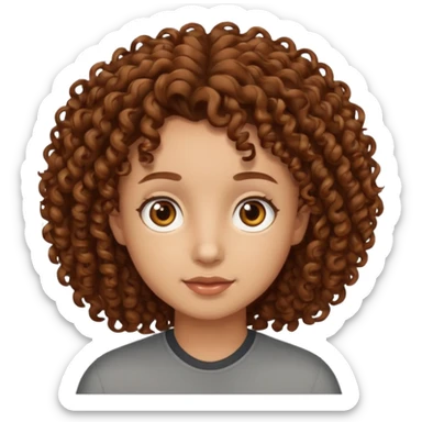 Nano con capelli ricci marroni, occhi marroni sticker
