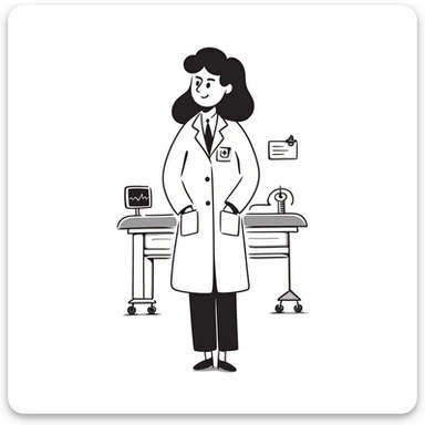 A beautiful woman doctor in the hospital sticker