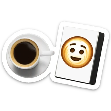 latte art and book sticker