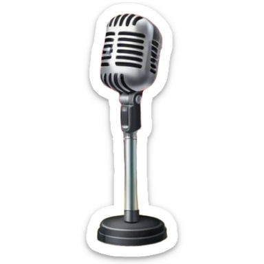 Icon for 50s American Musical Theater: a retro stage with neon lights, a classic microphone, musical notes, vintage theater curtains, and Broadway-style elements. Avoid focusing solely on the piano. Transparent background. sticker