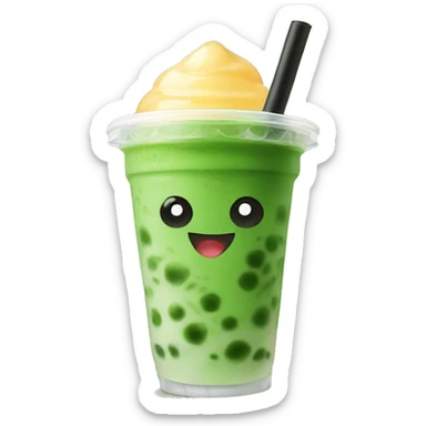 matcha bubble tea sticker