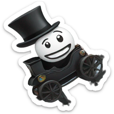 Rollercoaster with a top hat  sticker
