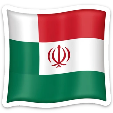 square iranian flag green white and red  sticker