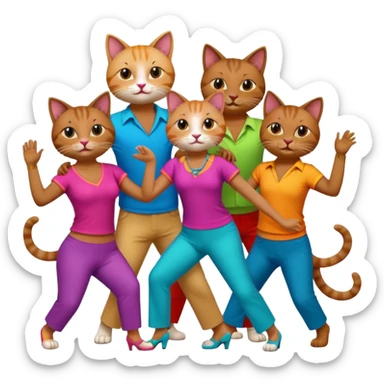Cats salsa dancing in Miami sticker