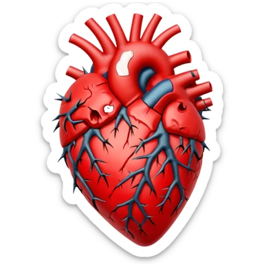 anatomical heart wrapped in thorns sticker