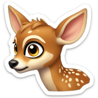 fearful fawn sticker