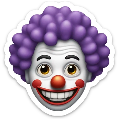 Clown emoji with a wide grin. Really creepy. sticker