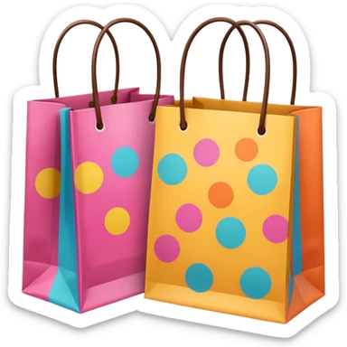 2 aesthetic shopping bag with pattern sticker