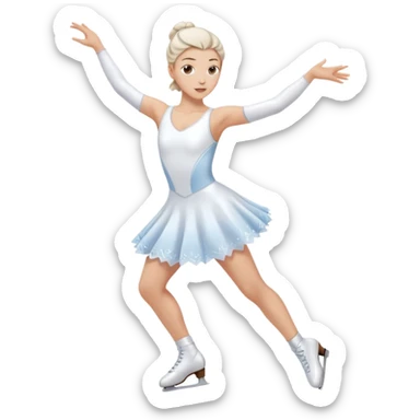 Ice skater twirling sticker