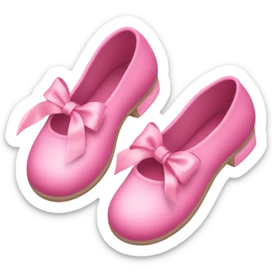 pink soft shoes with ribbon sticker