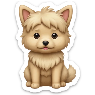 Small scruffy beige dog sticker